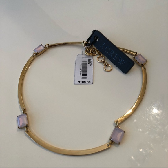 J. Crew Gold Tone with White/Translucent Resin Necklace - Picture 3 of 7